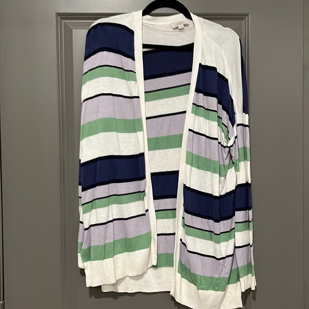 Loft striped cardigan, L